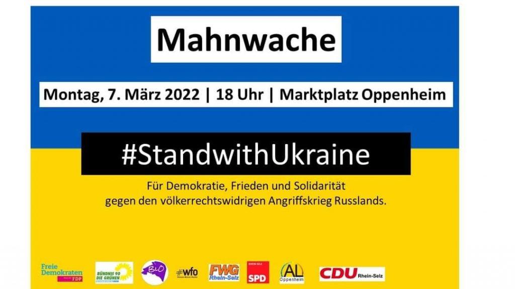 Mahnwache Oppenheim - Solidarität mit der Ukraine