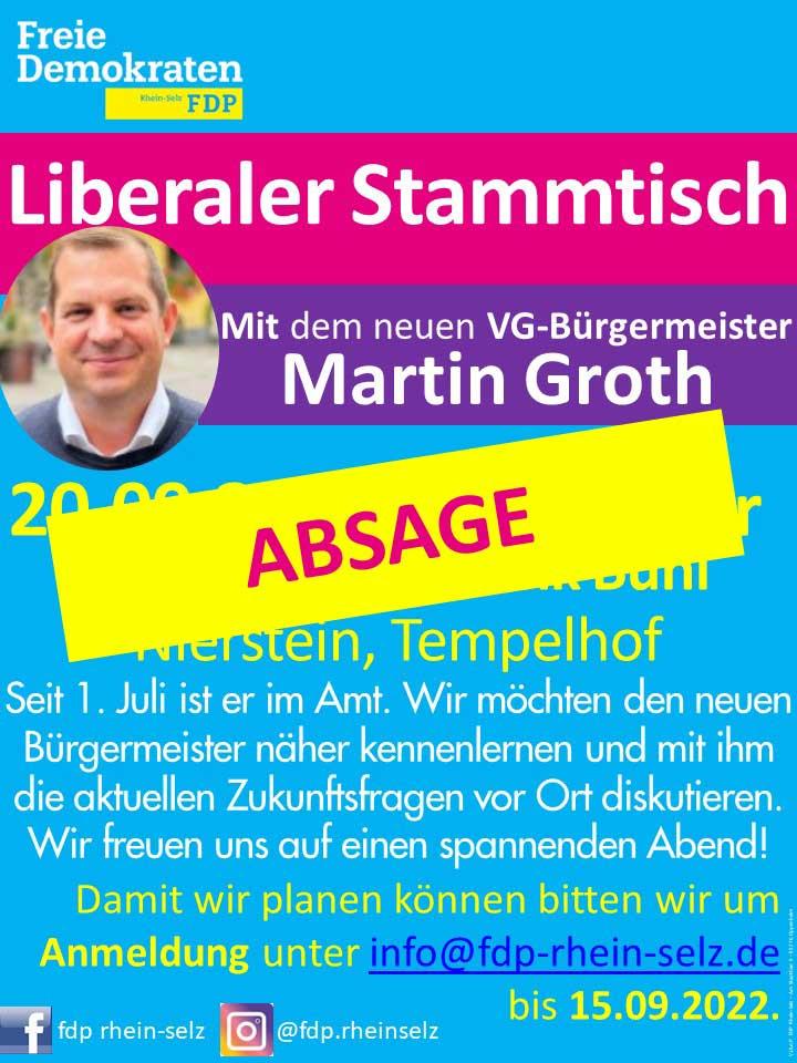 Absage Martin Groth