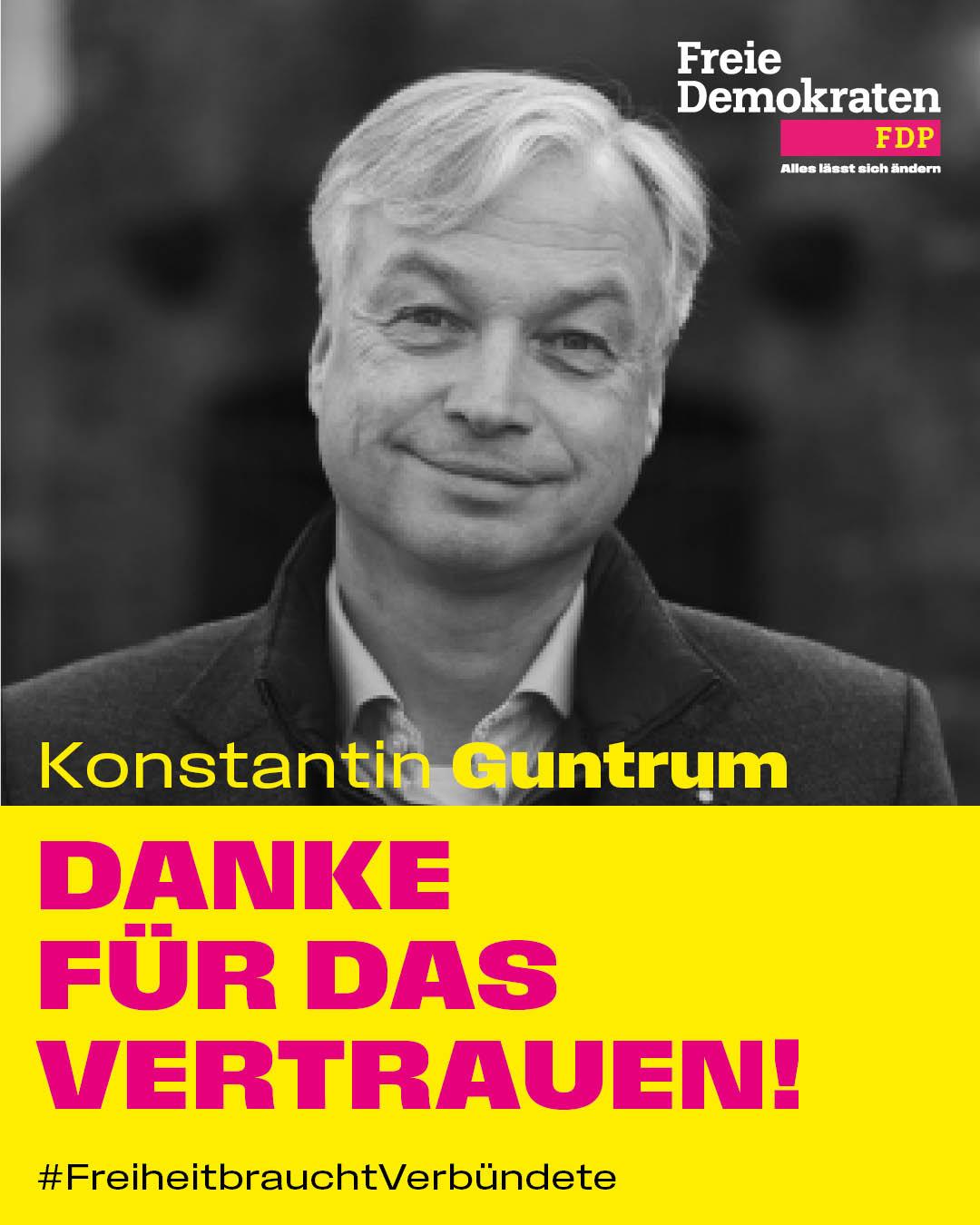 Konstantin Guntrum bedankt sich für die Unterstützung zur Wahl 2025