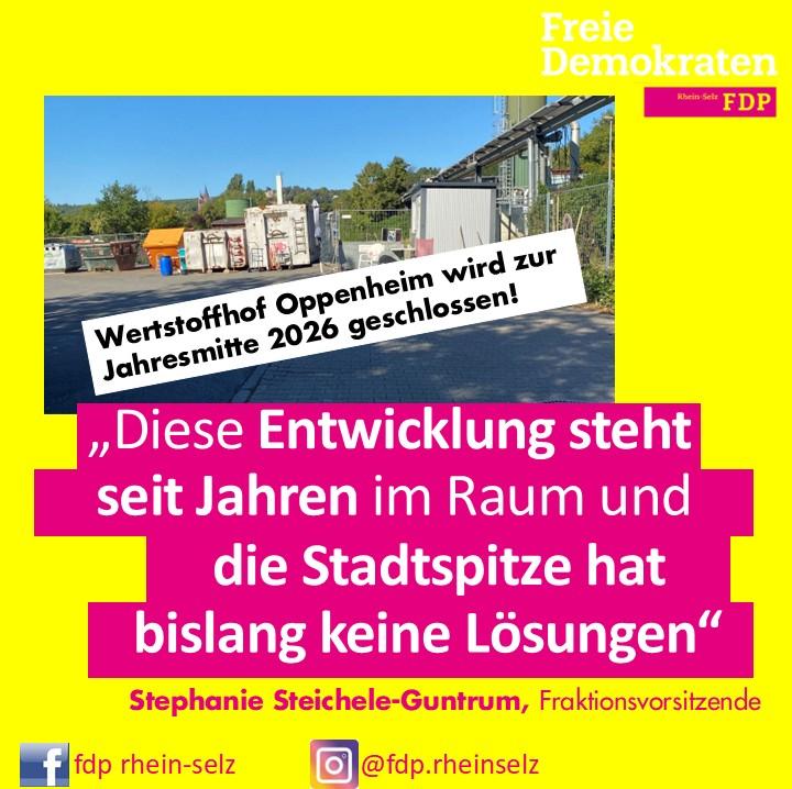 FDP Fraktion will den Wertstoffhof in Oppenheim erhalten